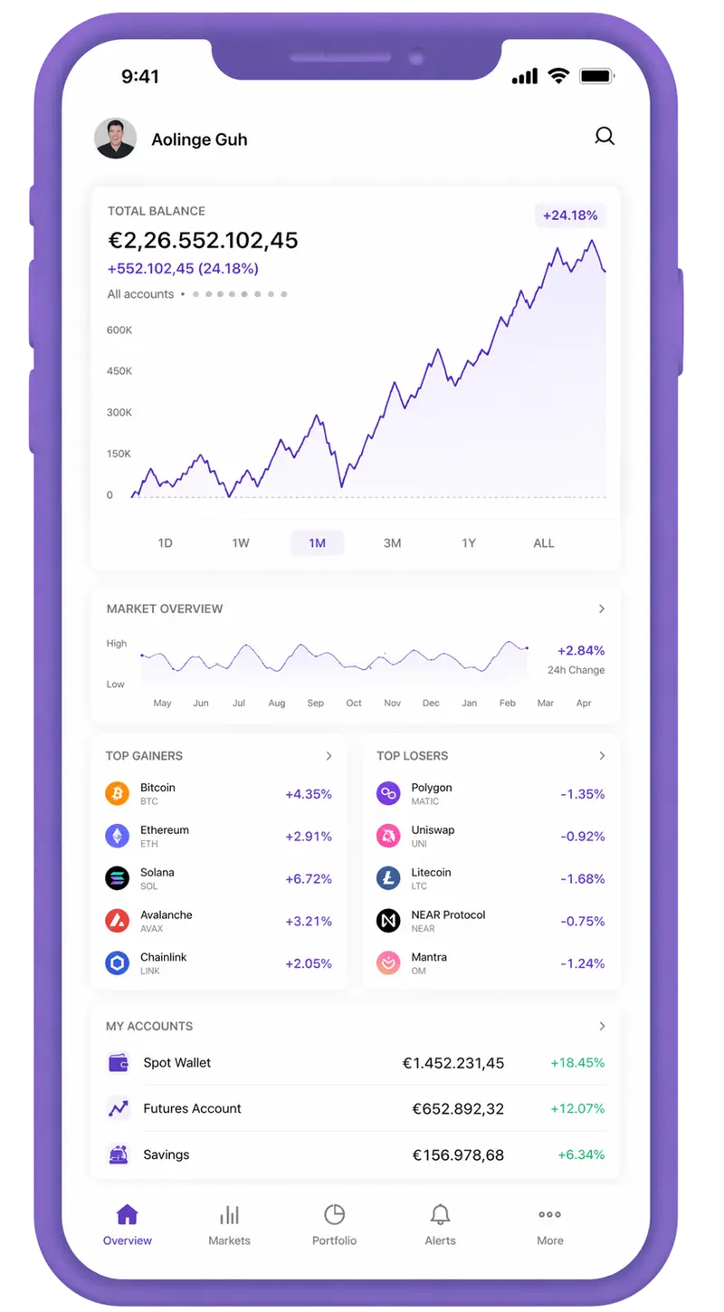 Application mobile pour suivre vos investissements
